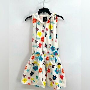 Colorful Floral Sleeveless Athletic hooded mini dress